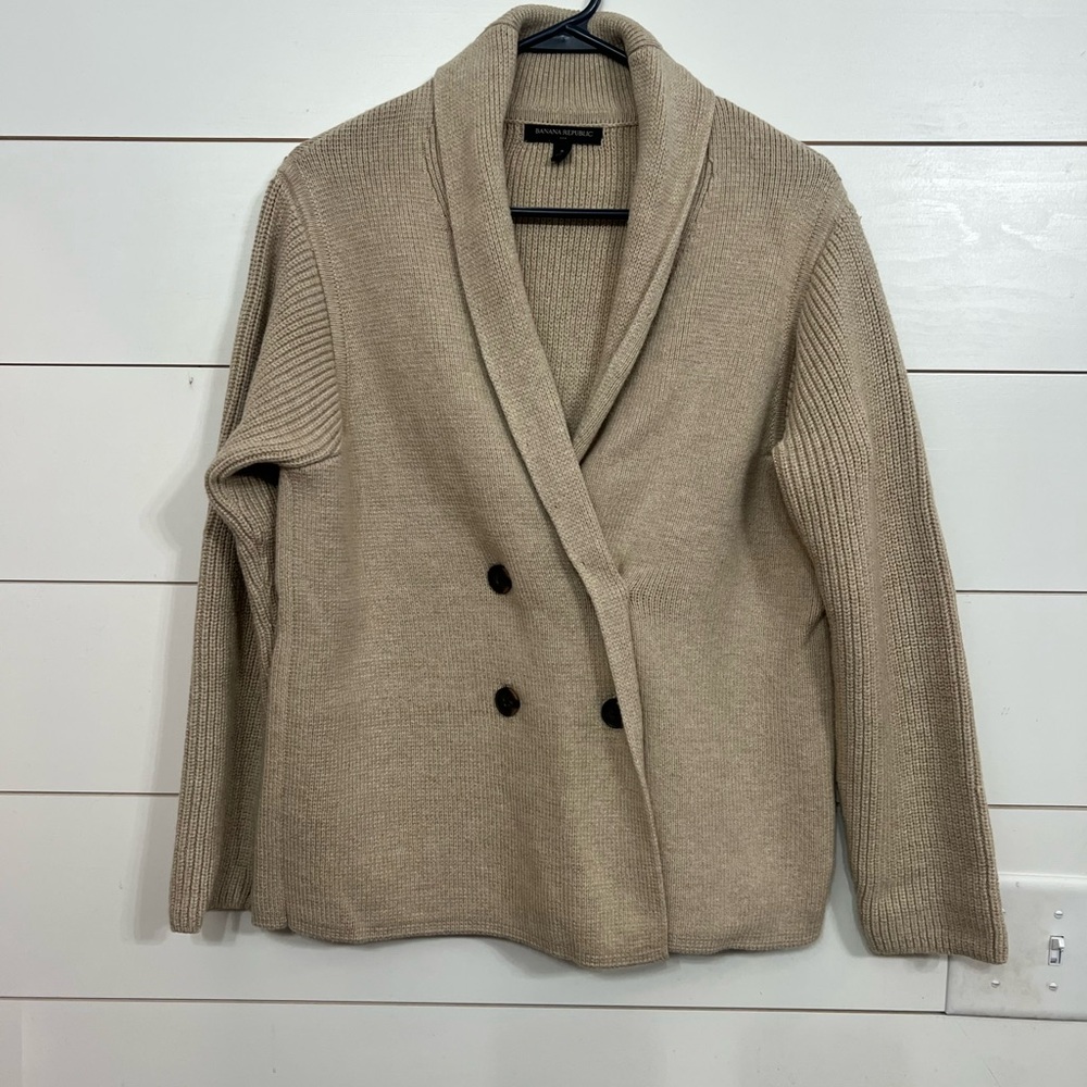 Banana Republic Tan Shawl Collar Cardigan
